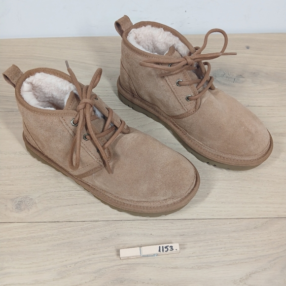 UGG Chestnut Brown Leather Lace Up Shearling Lined Waterproof Winter Boots‎ 1153 main image 8